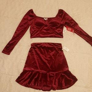 2 piece Sexy Velvet Dress